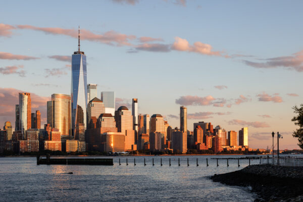 Lower Manhattan Fall sunset from Jersey City