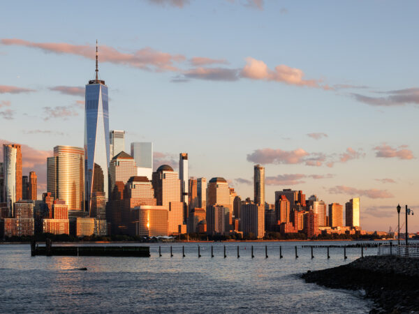 Lower Manhattan Fall sunset from Jersey City