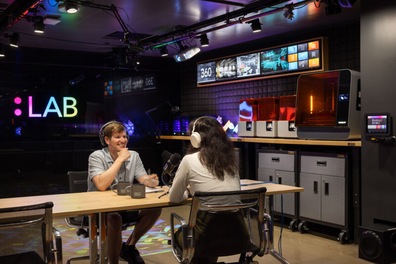 Interior design of an architectural virtual reality design laboratory.