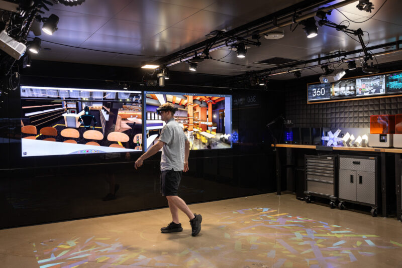 Interior design of an architectural virtual reality design laboratory.