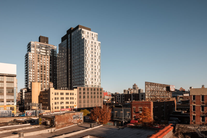 Exterior architecture of the The Motto High-Rise, Bronx NY