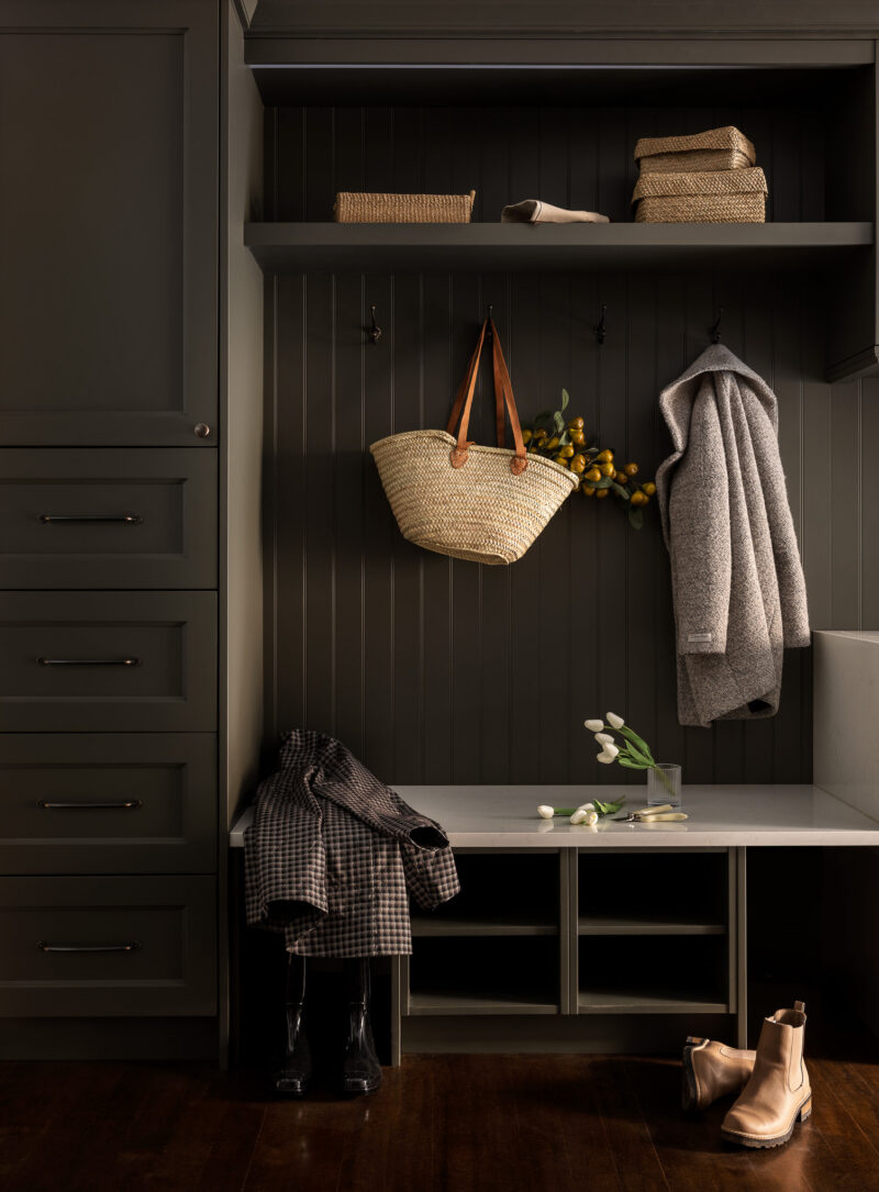 Mud Room Interior in a Custom Built Home Located in Sedalia, Colorado