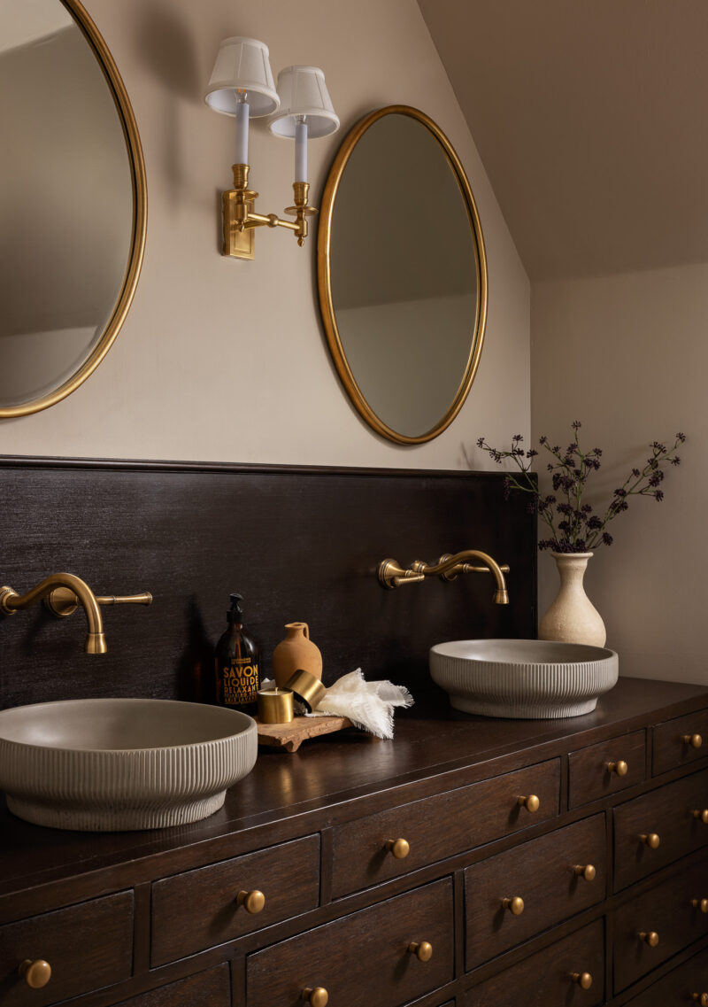 Powder Room Interior in a Custom Built Home Located in Sedalia, Colorado