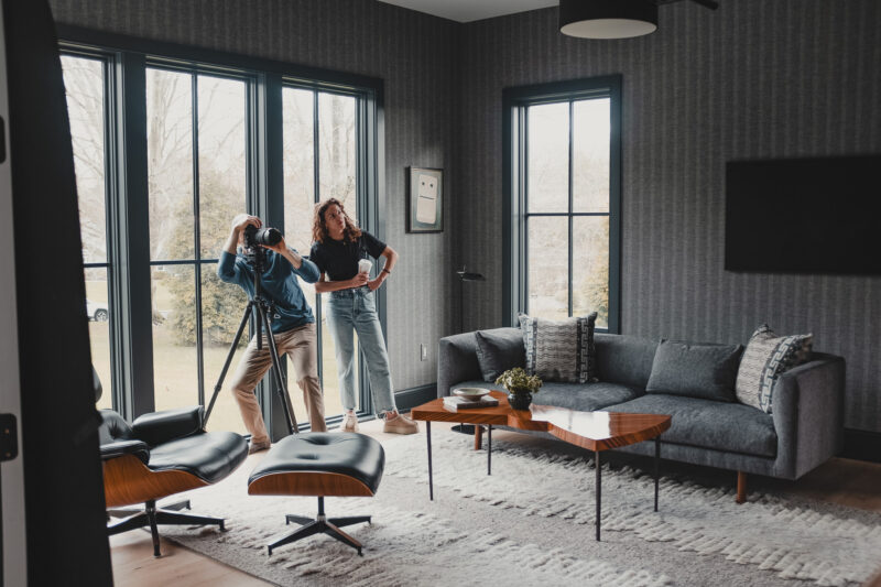 Behind the scenes capturing an interior design photoshoot with Van Tassell Photography