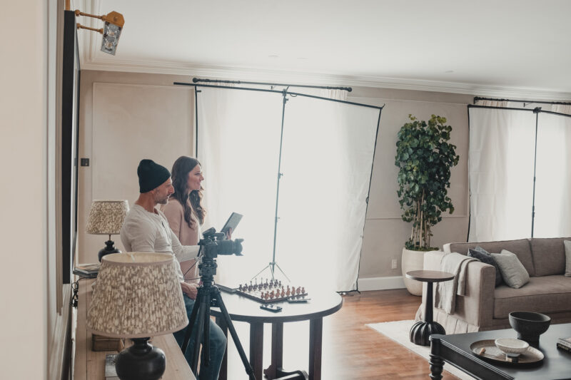 Behind the scenes capturing an interior design photoshoot with Van Tassell Photography