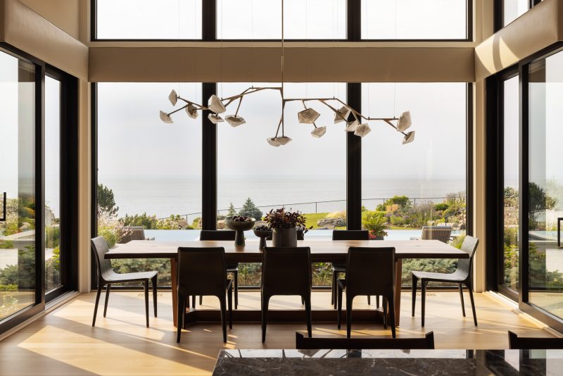 Interior design of a dining room located in Setauket, NY