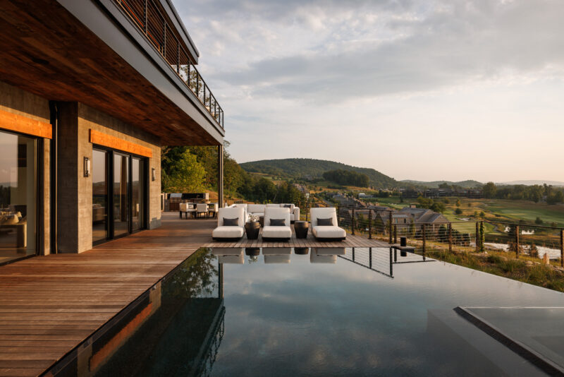 HudsHudson Valley NY home pool with scenic view, architecture photographyesidence, Pool, Sunrise, Architecture, Interior Design, Scenic View