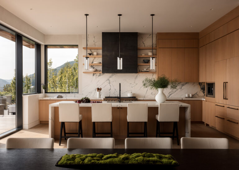 Hudson Valley Residence, Kitchen, Sunrise, Architecture, Interior Design, Scenic View