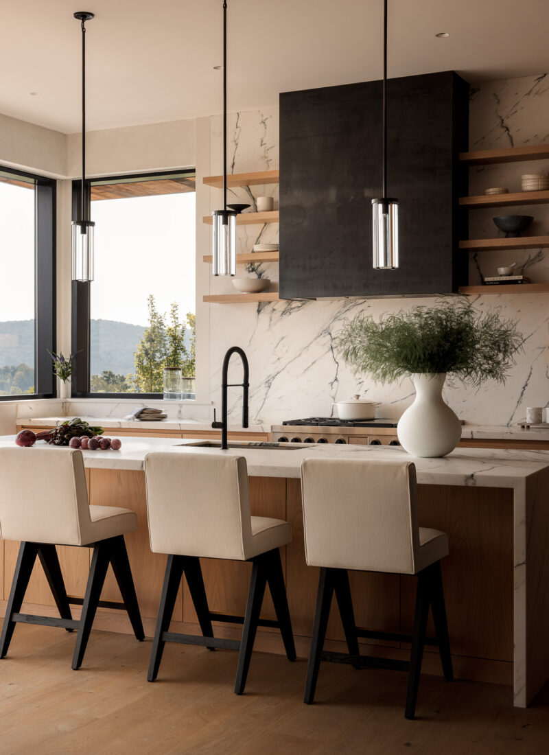 Hudson Valley Residence, Kitchen, Sunrise, Architecture, Interior Design, Scenic View