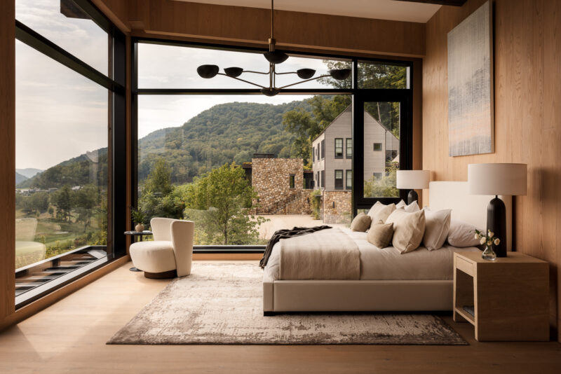 Hudson Valley Residence, bedroom, Sunrise, Architecture, Interior Design, Scenic View