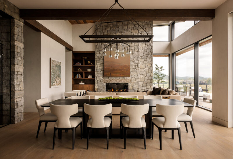 Hudson Valley Residence, dining room, Sunrise, Architecture, Interior Design, Scenic View