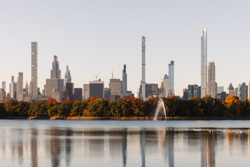 Fall Sunrise at Central Park, NYC Architecture