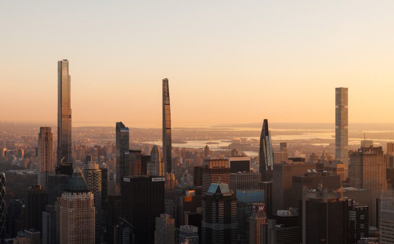 Central Park Skyscrapers morning sunrise