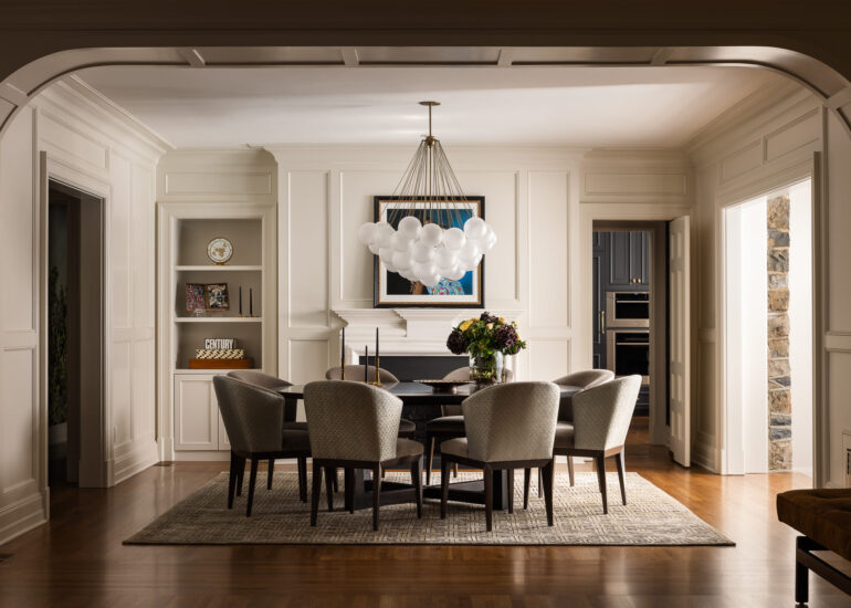 Interior design of a dining room in a modern home