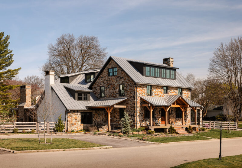 Exterior architecture of a custom home located in Conshohocken, PA