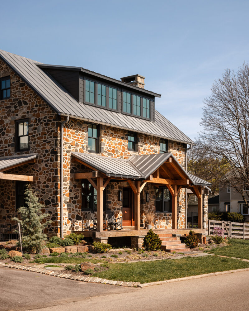 Exterior architecture of a custom home located in Conshohocken, PA