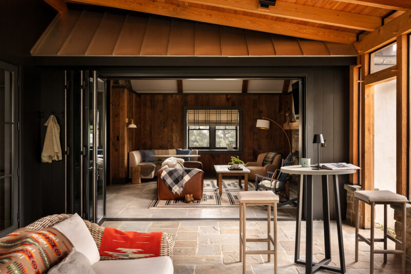 Interior design of a sun room in a custom home located in Conshohocken, PA