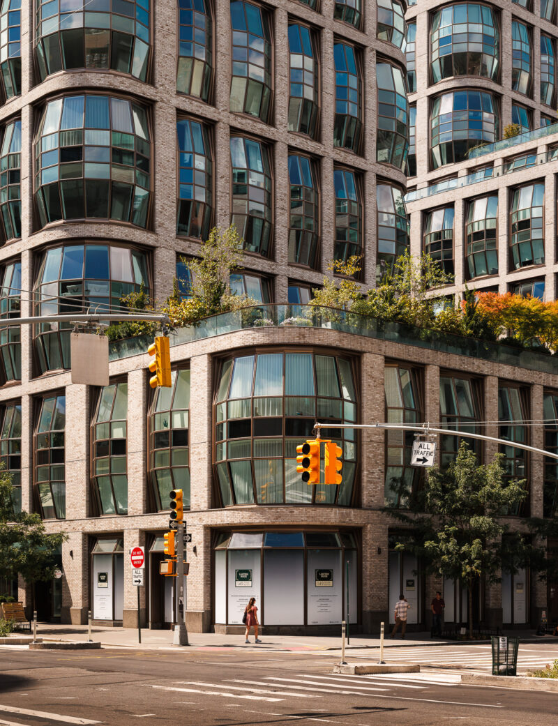 Exterior architecture of the Lantern House in NYC designed by architect Thomas Heatherwick