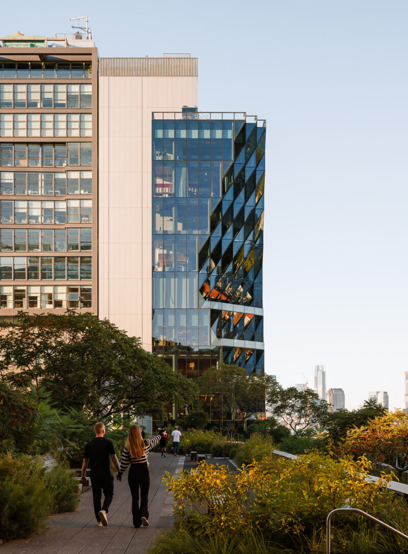 Exterior architecture of the Solar Carve Tower in NYC designed by architects Studio Gang