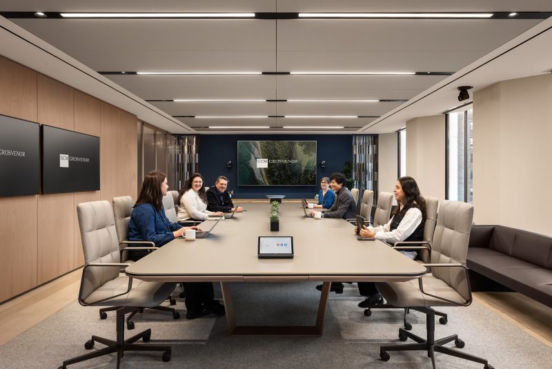 Interior architecture of a corporate office meeting space
