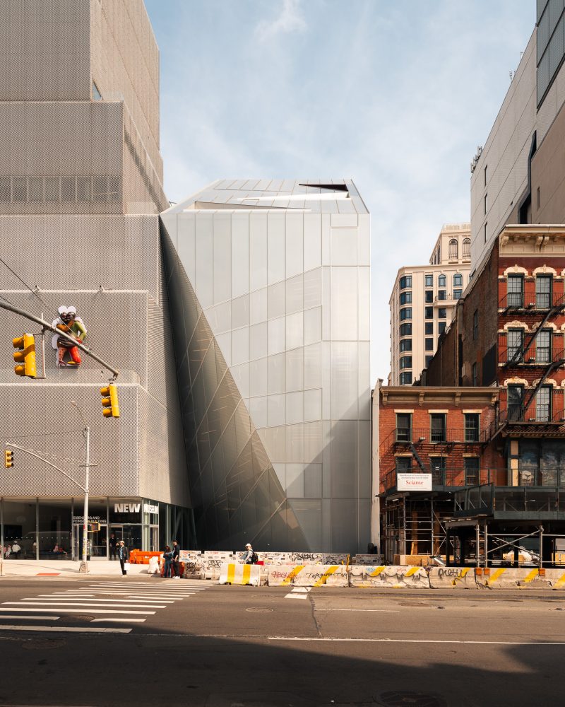 Exterior architecture of The New Museum of Contemporary Art expansion in NYC